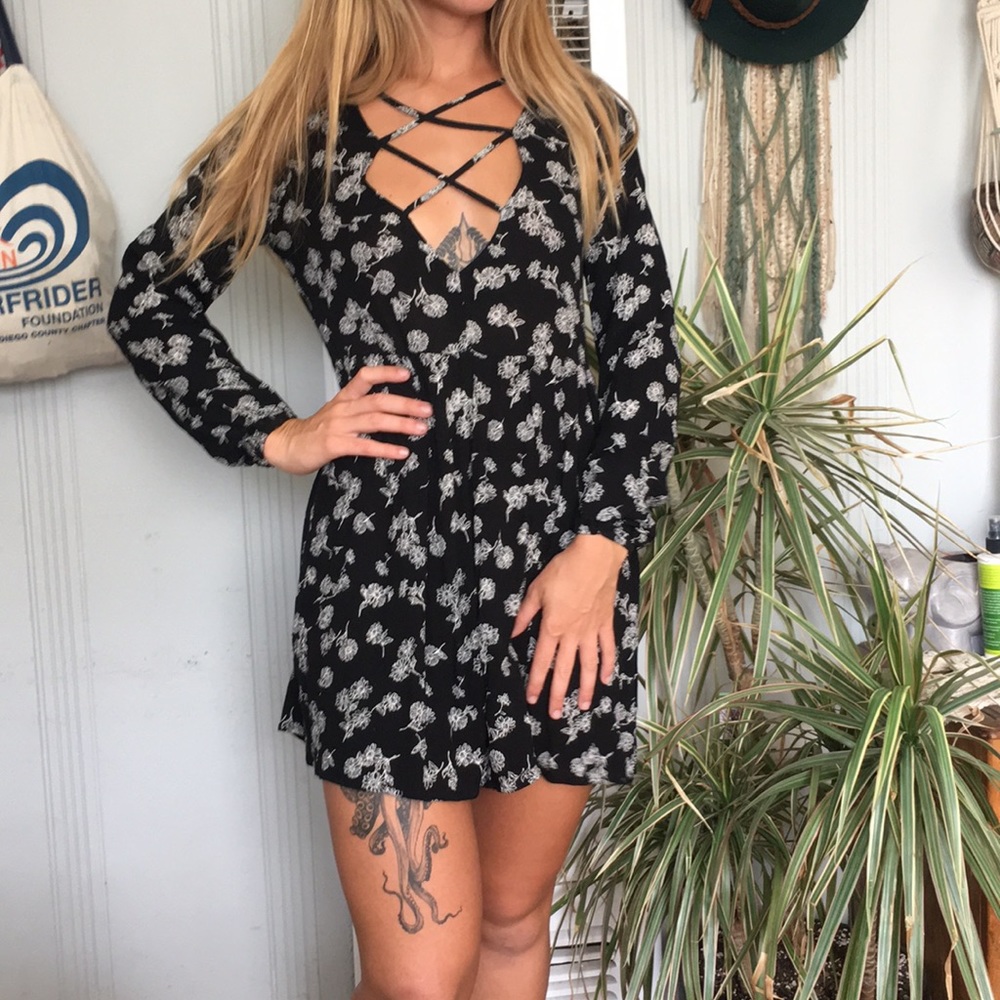 Floral Lace up Dress